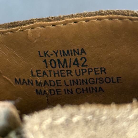 Lucky Brand Waterproof Leather Suede Wedge Yimina Ankle Boot Booties Sz 10 Green - Picture 16 of 16